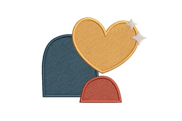 Abstract Love Heart with Geometric Shapes
