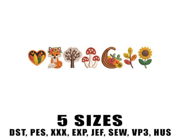 Aesthetic Autumn Embroidery Design