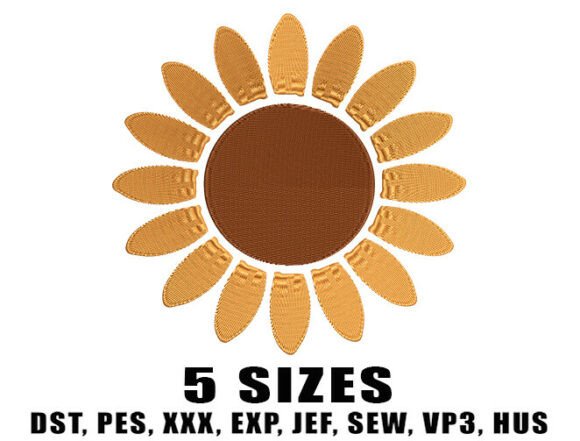 Autumn Sunflower Embroidery Design