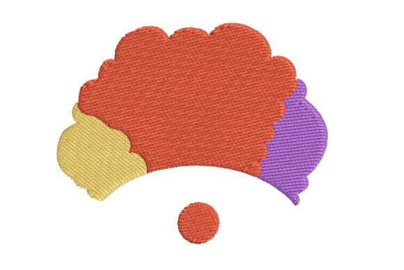 Colorful Clown Wig and Nose Embroidery Design