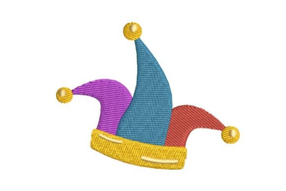 Colorful Jester Hat Embroidery Design