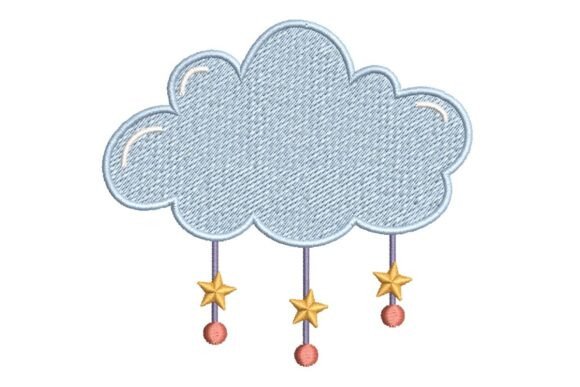 Cute Cloud with Hanging Stars and Orbs