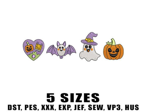 Cute Purple Witch Embroidery Design