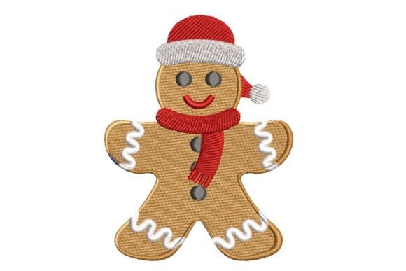 Festive Gingerbread Man Embroidery Design