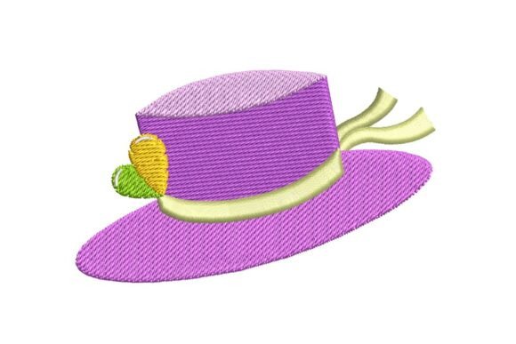 Festive Purple Sun Hat Embroidery