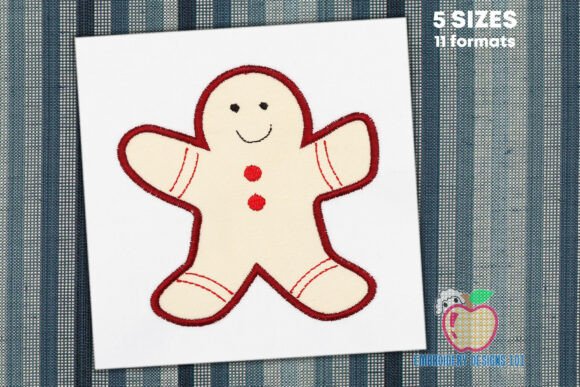 Gingerbread Man Applique Embroidery