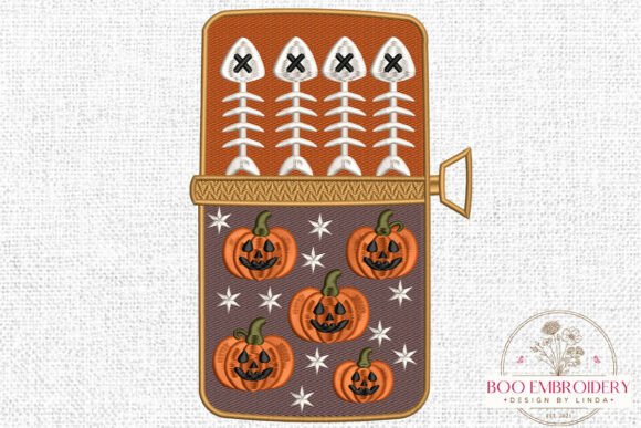 Halloween Sardine Can Embroidery Design