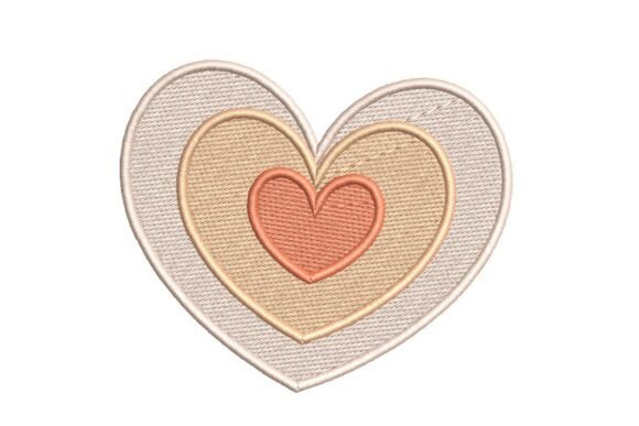 Layered Heart Embroidery Design