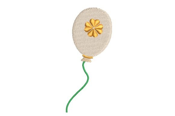 Lucky Clover Balloon Embroidery Design