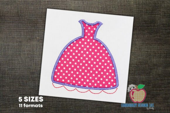 Pink Princess Dress Applique Embroidery