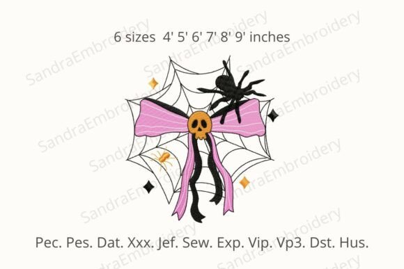 Spider Web Bow Embroidery Design
