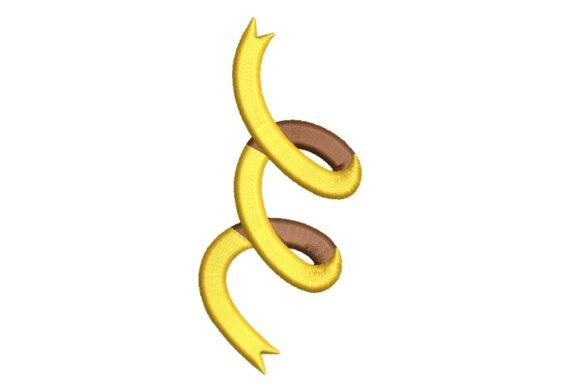 Swirling Party Streamer Embroidery Design