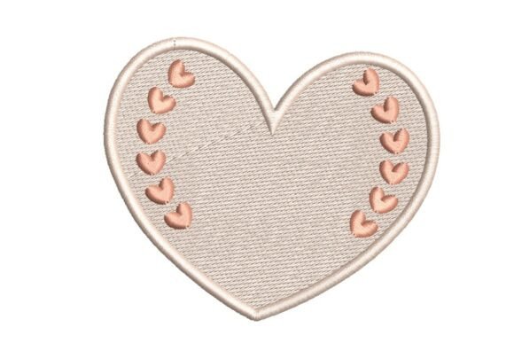Textured Heart with Small Heart Border Embroidery Design