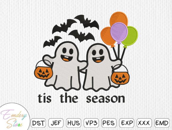 Tis the Season Ghosts Embroidery