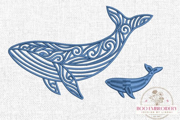 Tribal Whale Embroidery Design