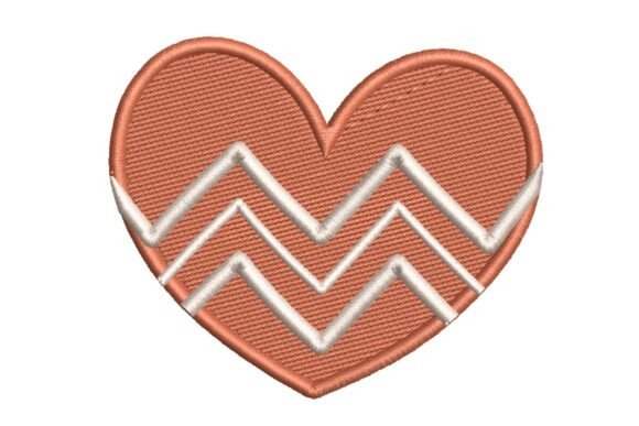 Zigzag Pattern Heart Embroidery Design
